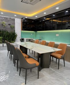 Bộ Bàn Ăn 8 Ghế Mặt Đá Hiện Đại 2403S