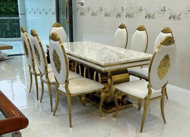 Bộ Bàn Ăn 8 Ghế Tân Cổ Điển 2874S