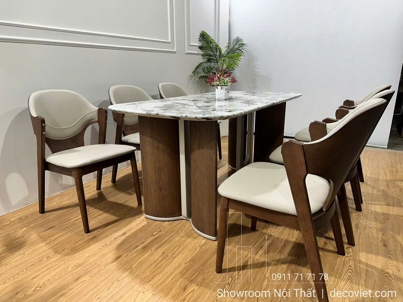 Bộ Bàn Ăn Gỗ Sồi 6 Ghế Nhập Khẩu 2923S