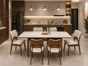 Bộ Bàn Ăn Kéo Dài 6 Ghế 2979S