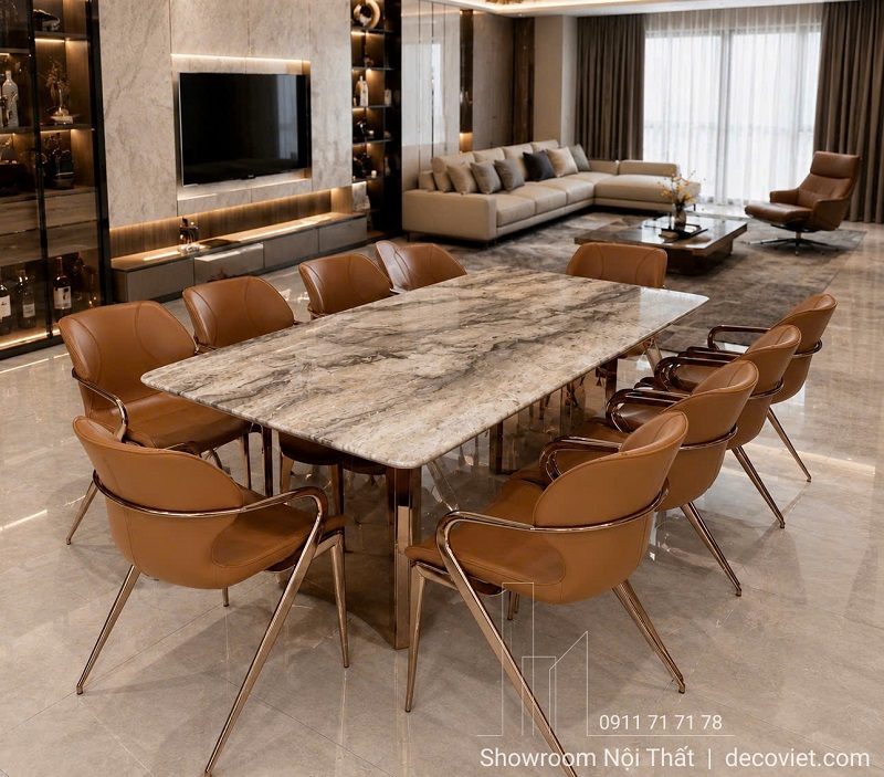 Bộ Bàn Ăn Mặt Đá 10 Ghế 3032S