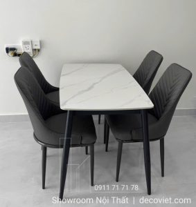 Bộ Bàn Ăn Mặt Đá 1m2 4 Ghế 2493S