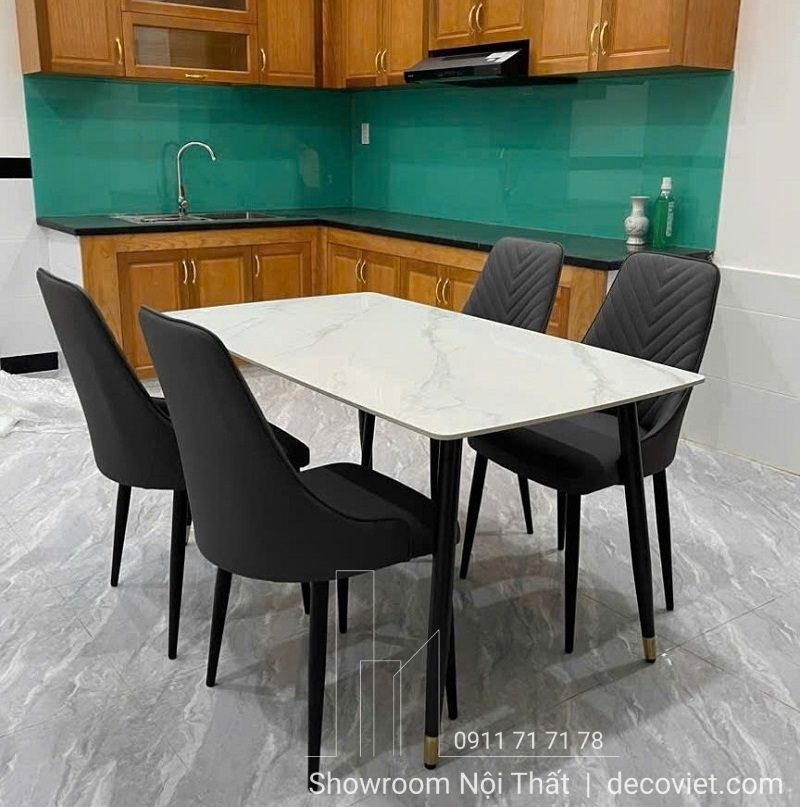 Bộ Bàn Ăn Mặt Đá 1m2 4 Ghế 2493S