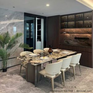Bộ Bàn Ăn Mặt Đá 6 Ghế 3010S