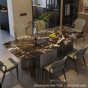 Bộ Bàn Ăn Mặt Đá 6 Ghế Nhập Khẩu 2502S
