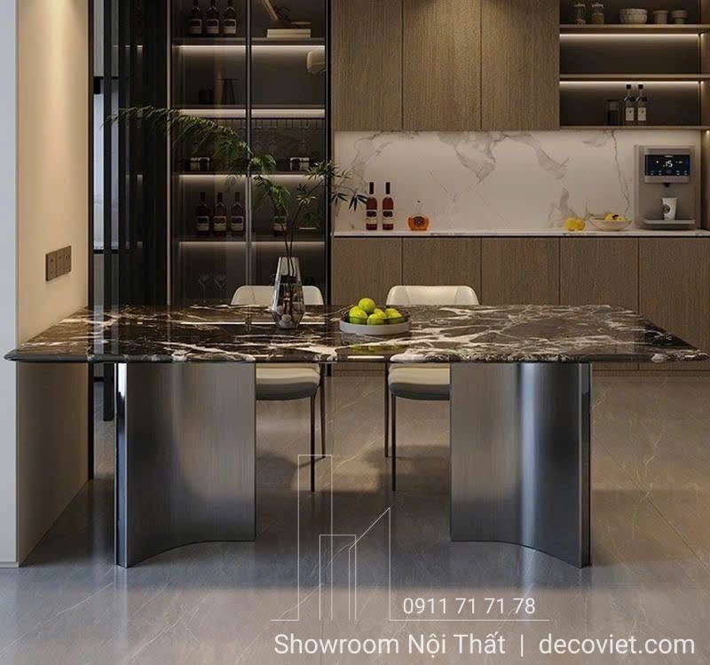 Bộ Bàn Ăn Mặt Đá 6 Ghế Nhập Khẩu 2502S