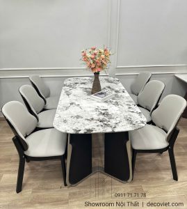 Bộ Bàn Ăn Mặt Đá 6 Người 2587S
