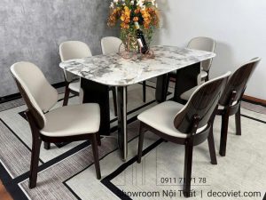 Bộ Bàn Ăn Mặt Đá 6 Người 2587S