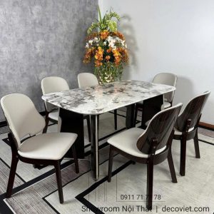 Bộ Bàn Ăn Mặt Đá 6 Người 2587S