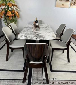 Bộ Bàn Ăn Mặt Đá 6 Người 2587S