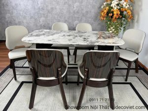 Bộ Bàn Ăn Mặt Đá 6 Người 2587S