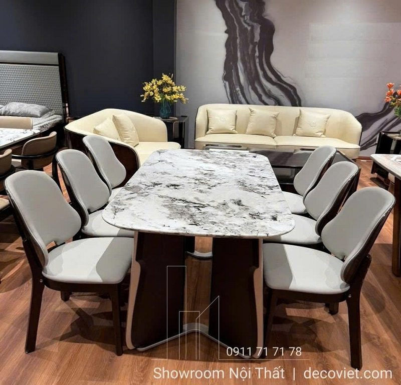 Bộ Bàn Ăn Mặt Đá 6 Người 2587S
