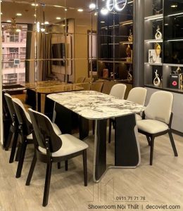 Bộ Bàn Ăn Mặt Đá 6 Người 2587S
