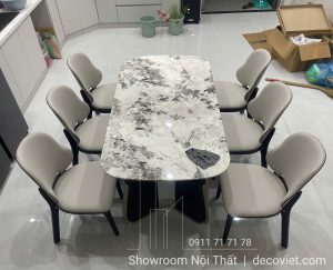 Bộ Bàn Ăn Mặt Đá 6 Người 2587S