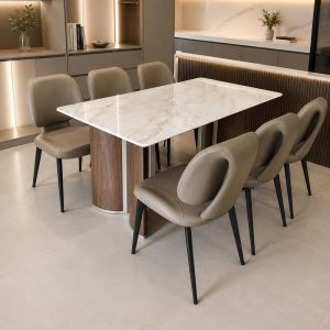 Bộ Bàn Ăn Mặt Đá 6 Người 2998S