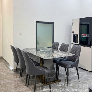 Bộ Bàn Ăn Mặt Đá Tự Nhiên 6 Ghế 2745S