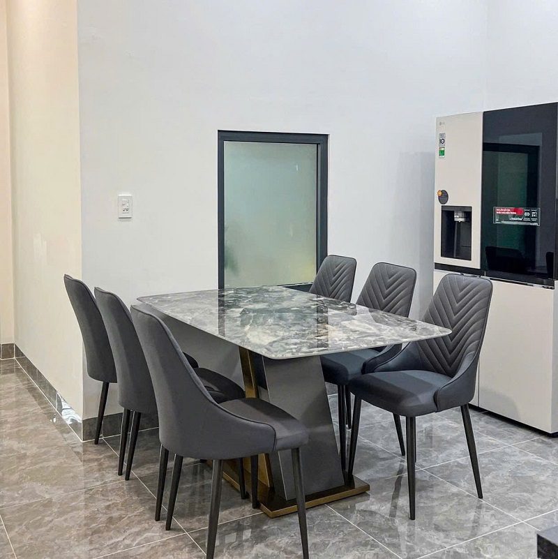 Bộ Bàn Ăn Mặt Đá Tự Nhiên 6 Ghế 2745S