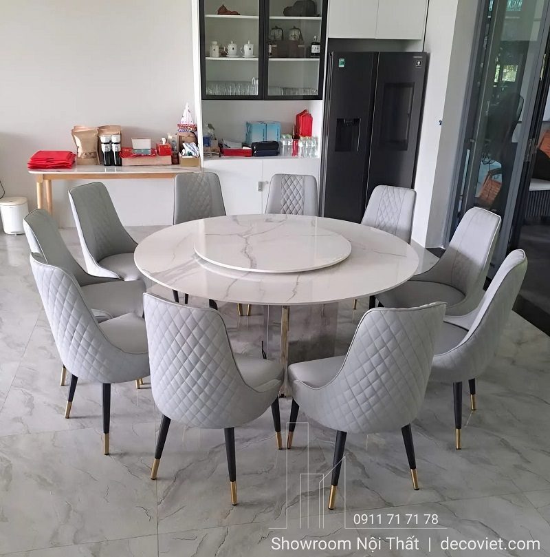 Bộ Bàn Ăn Tròn 10 Ghế 1m6 2857S
