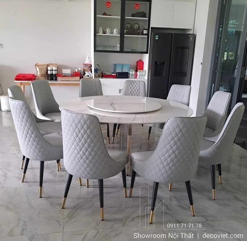 Bộ Bàn Ăn Tròn 10 Ghế 1m6 2857S