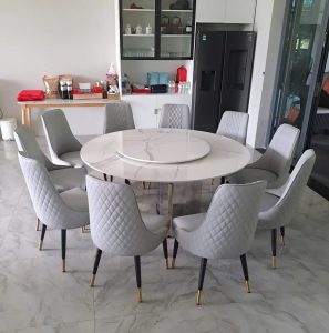 Bộ Bàn Ăn Tròn 10 Ghế 1m6 2857S