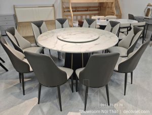 Bộ Bàn Ăn Tròn 10 Người Giá Rẻ 2852S