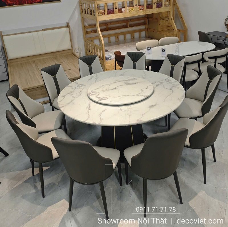 Bộ Bàn Ăn Tròn 10 Người Giá Rẻ 2852S