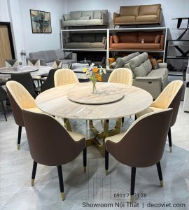 Bộ Bàn Ăn Tròn 6 Ghế 2807S