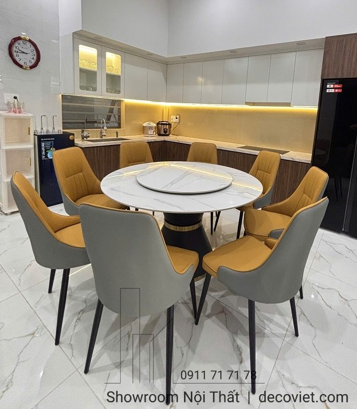 Bộ Bàn Ăn Tròn 8 Ghế Giá Rẻ 2693S