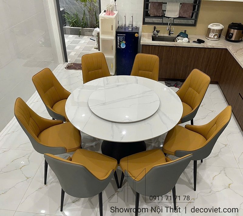 Bộ Bàn Ăn Tròn 8 Ghế Giá Rẻ 2693S