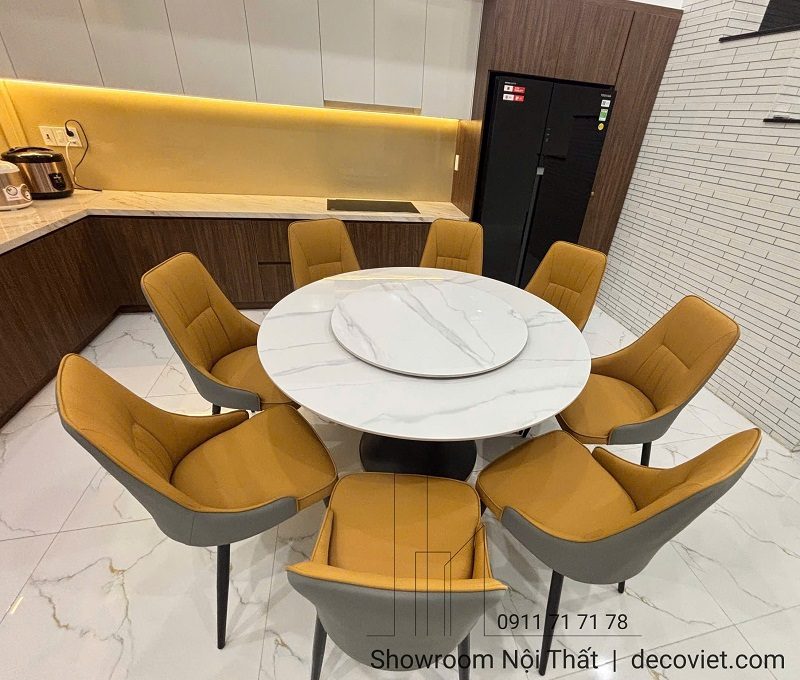 Bộ Bàn Ăn Tròn 8 Ghế Giá Rẻ 2693S