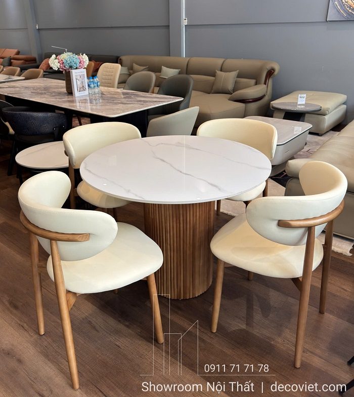 Bộ Bàn Ăn Tròn Gỗ 4 Ghế 2933S