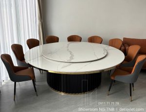Bộ Bàn Ăn Tròn Mặt Đá 16 Ghế 2773S