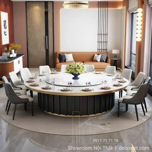 Bộ Bàn Ăn Tròn Mặt Đá 16 Ghế 2773S