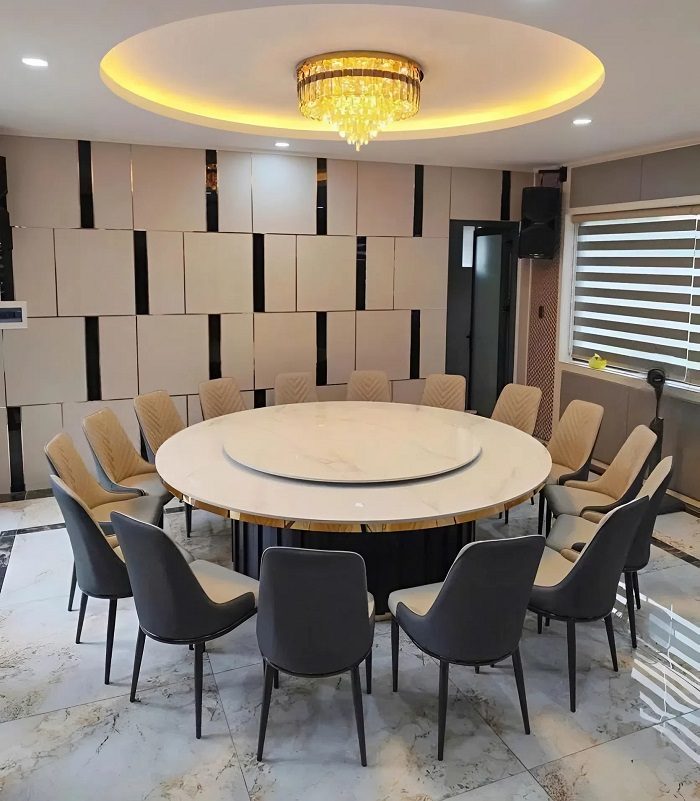 Bộ Bàn Ăn Tròn Mặt Đá 16 Ghế 2773S