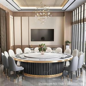 Bộ Bàn Ăn Tròn Xoay 20 Người 2768S