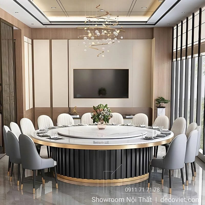 Bộ Bàn Ăn Tròn Xoay 20 Người 2768S