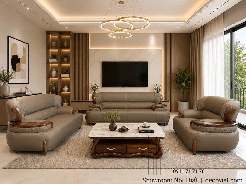 Bộ Ghế Sofa Gỗ Mun Cao Cấp 1154T