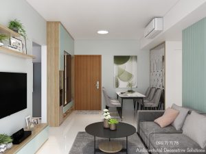 Căn Hộ The Krista Hút Mắt Với Màu Xanh Mint Tươi Trẻ