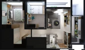 Căn Hộ The Krista Hút Mắt Với Màu Xanh Mint Tươi Trẻ