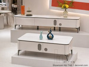 Combo Kệ Tivi Bàn Trà Mặt Đá 117T