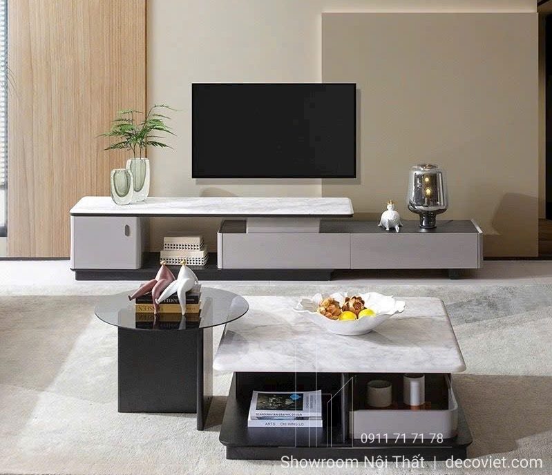 Combo Kệ Tivi Bàn Trà Mặt Đá 57T