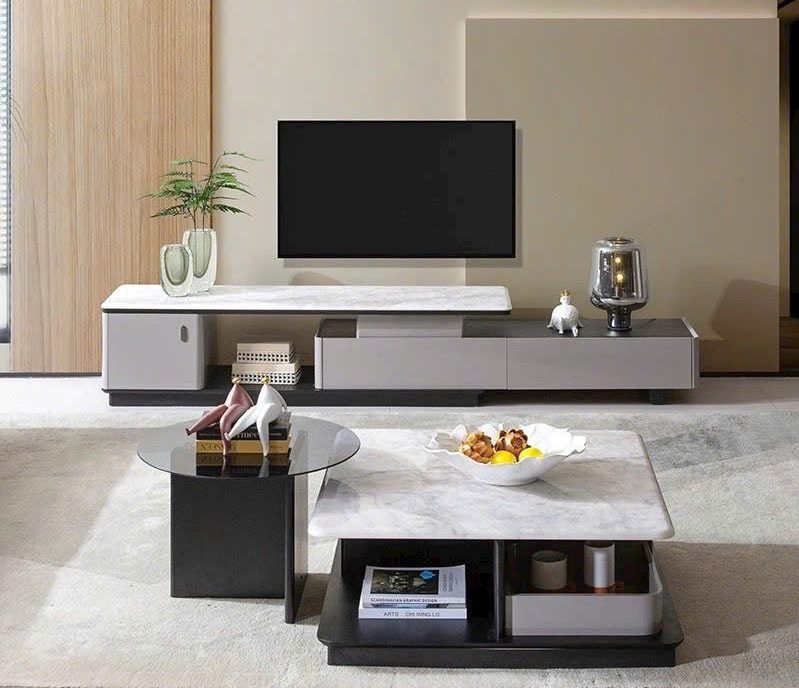Combo Kệ Tivi Bàn Trà Mặt Đá 57T