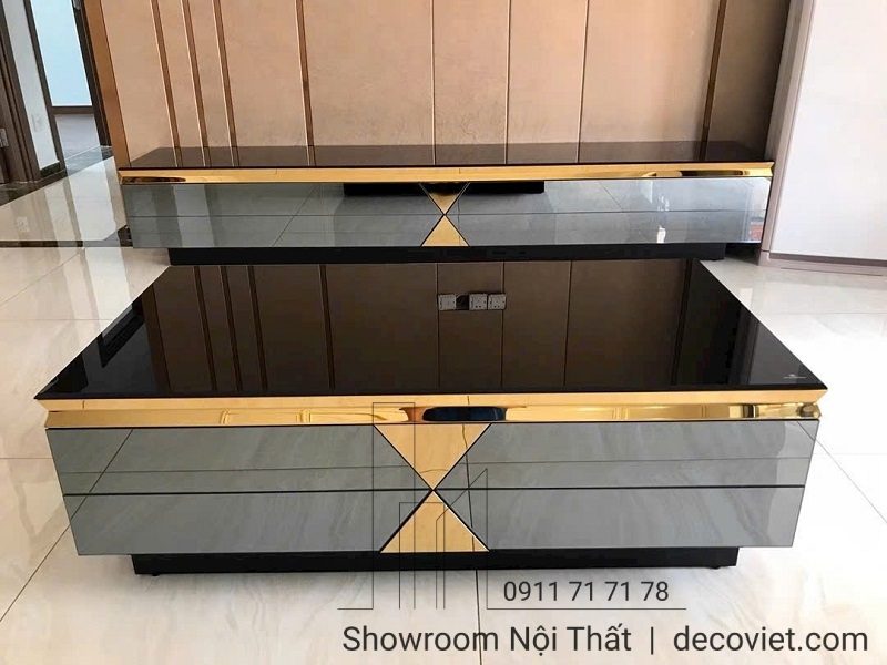 Combo Kệ Tivi Bàn Trà Mặt Kính 61T