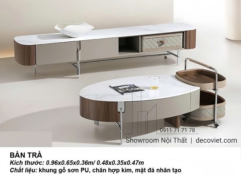 Combo Kệ Tivi Bàn Trà Nhập Khẩu 96T