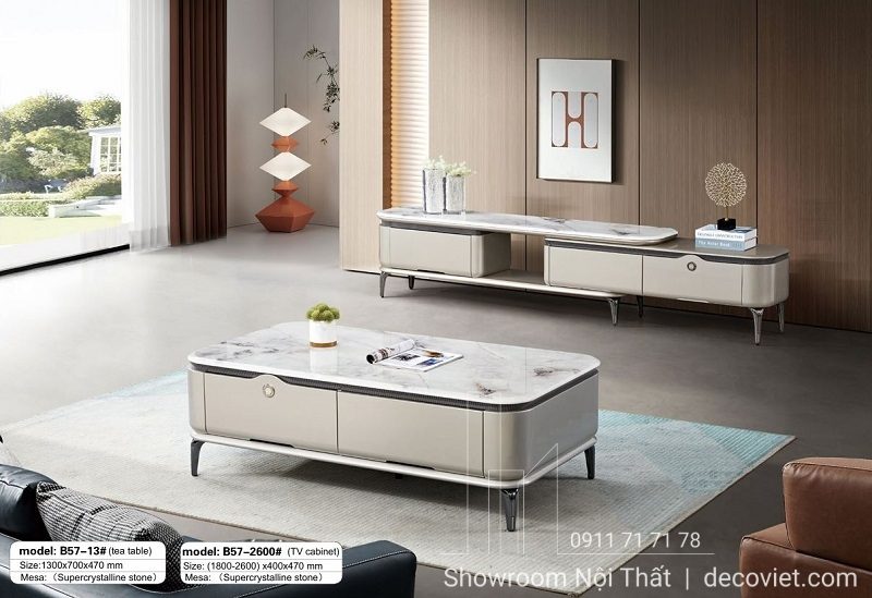 Combo Kệ Tivi Mặt Đá Cao Cấp 87T