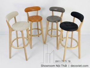 Ghế Bar Bọc Da Chân Gỗ 279T