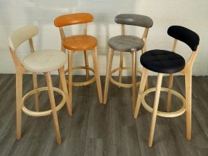 Ghế Bar Bọc Da Chân Gỗ 279T