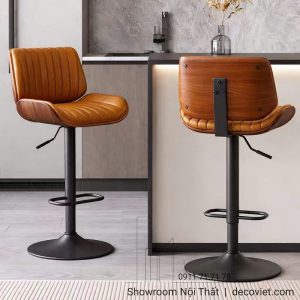 Ghế Bar Bọc Da Lưng Gỗ 280T