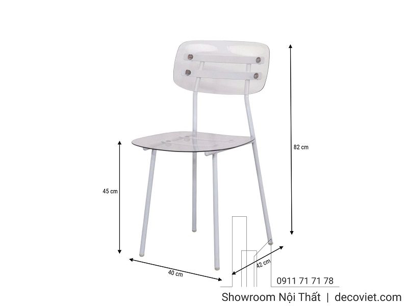 Ghế Cafe Chân Sắt 224T
