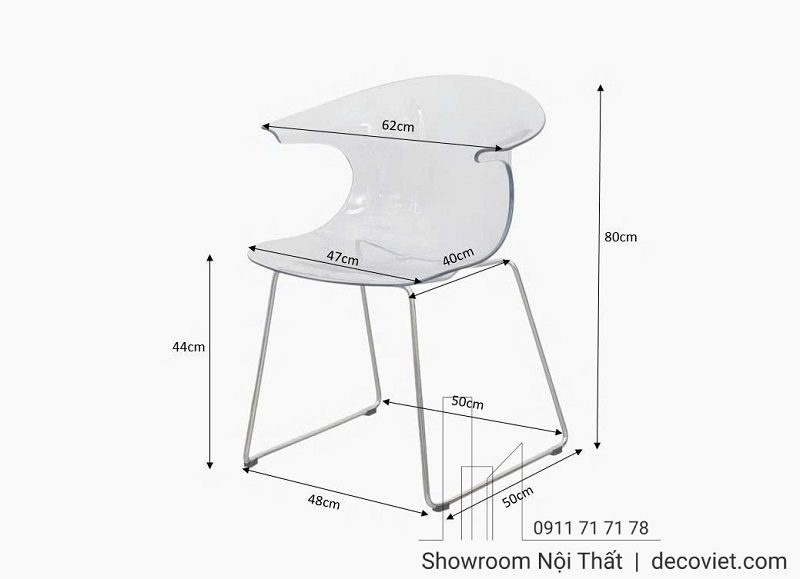 Ghế Cafe Nhựa Chân Thép 226T